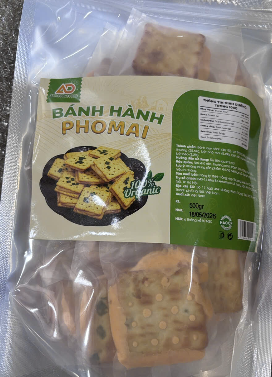 Bánh hành phô mai Ánh Dương 500g